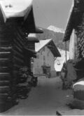 Blick Richtung Gasthof Furgler um 1940. Bildquelle: Gemeindearchiv Serfaus