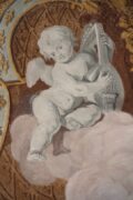 Musizierender Engel. Detail aus dem Deckenfresko von Philipp Jakob Greil (um 1760). Bildquelle: Foto Maria Heidegger