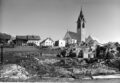 Nach dem Brand 1942. Ansicht von der Puint in Blickrichtung Kirche. Bildquelle: Gemeindearchiv Serfaus.