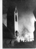 Brandbereich Kirche 1942. Bildquelle: Gemeindearchiv Serfaus.